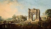The Arch of Trajan at Benevento oil on canvas painting by Antonio Joli.